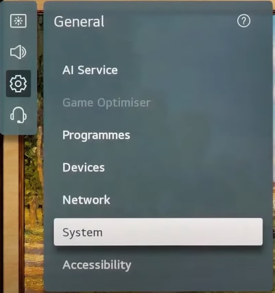 lg tv system settings